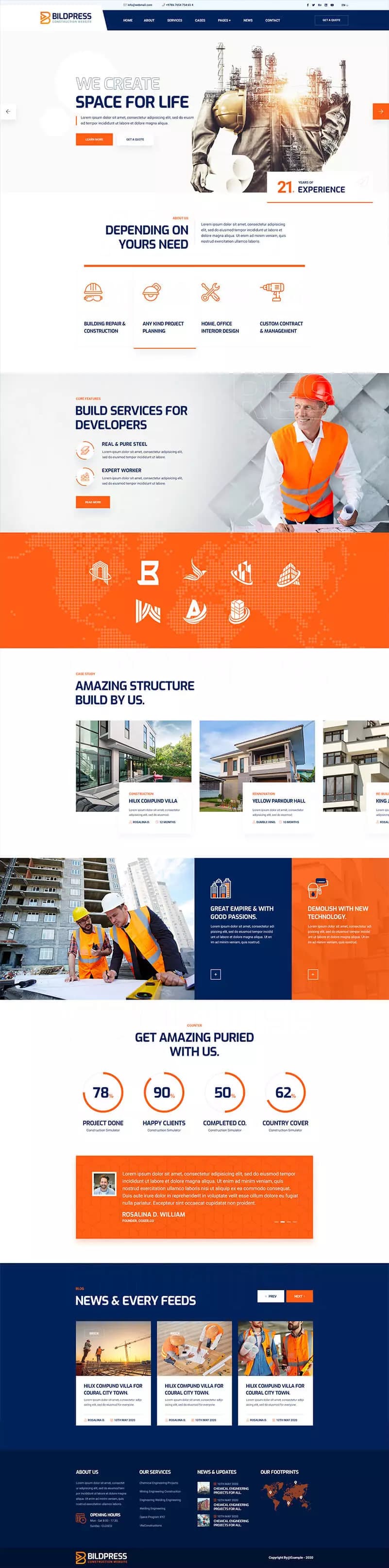 construction website portfolio