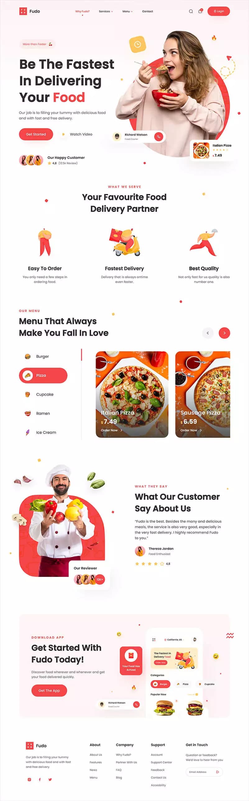 food website portfolio
